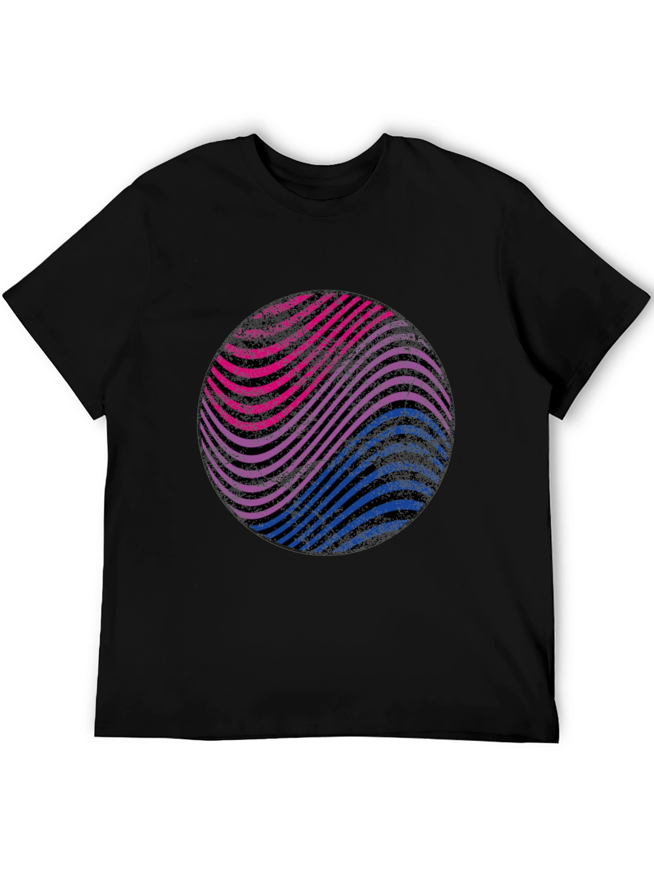 Bisexual Pride Wave Graphic Tee - Black