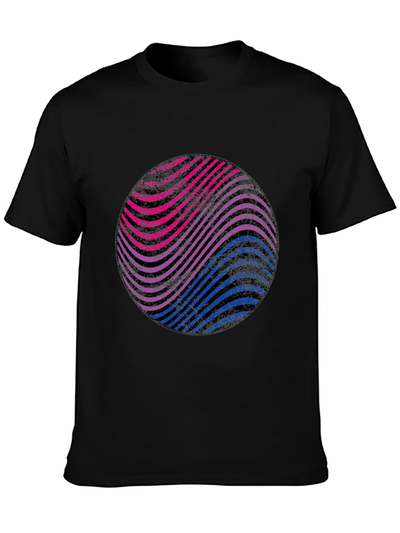 Bisexual Pride Wave Graphic Tee - Black