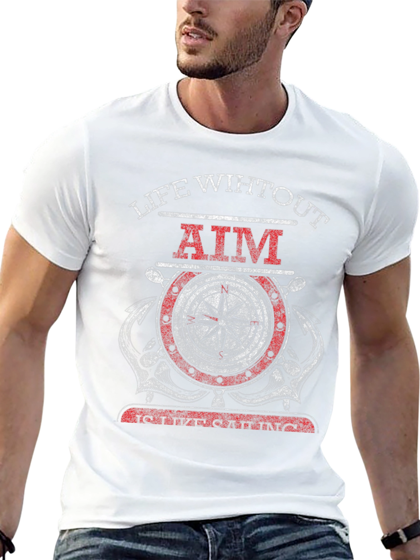 Life Without Aim Compass Graphic T-Shirt