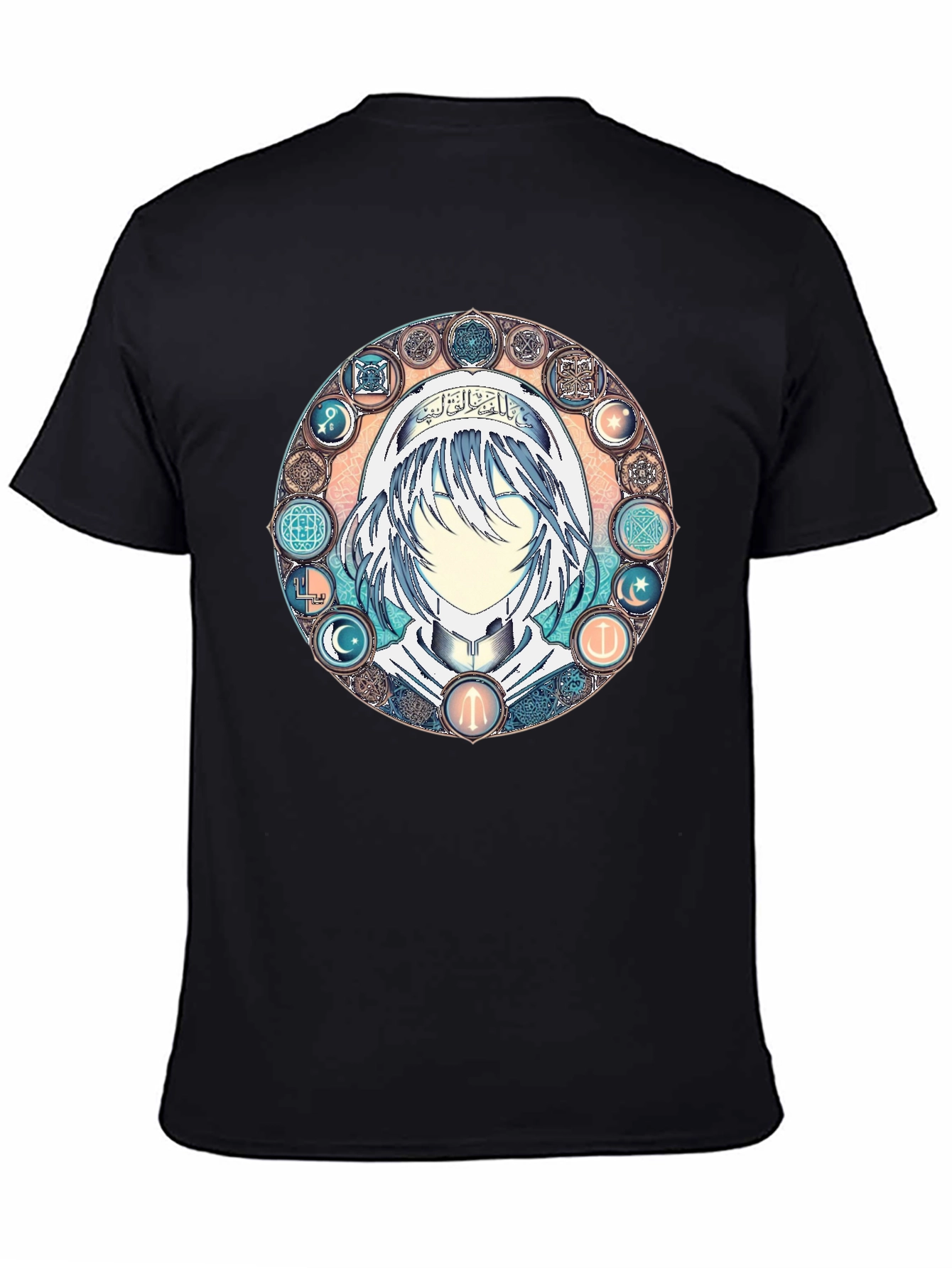 Anime Mystic Circle Graphic Black T-Shirt