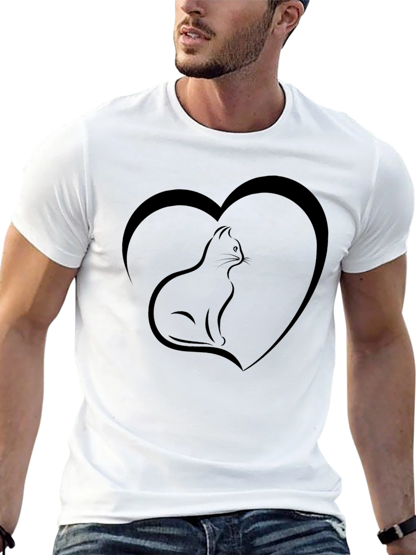 Cat Heart T-Shirt - Soft Cotton Blend