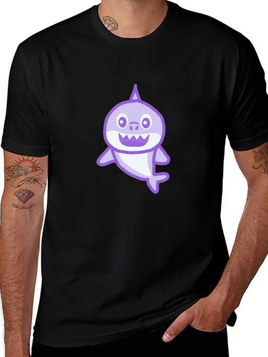 Shark Graphic Tee - Mens Black Short Sleeve Shirt