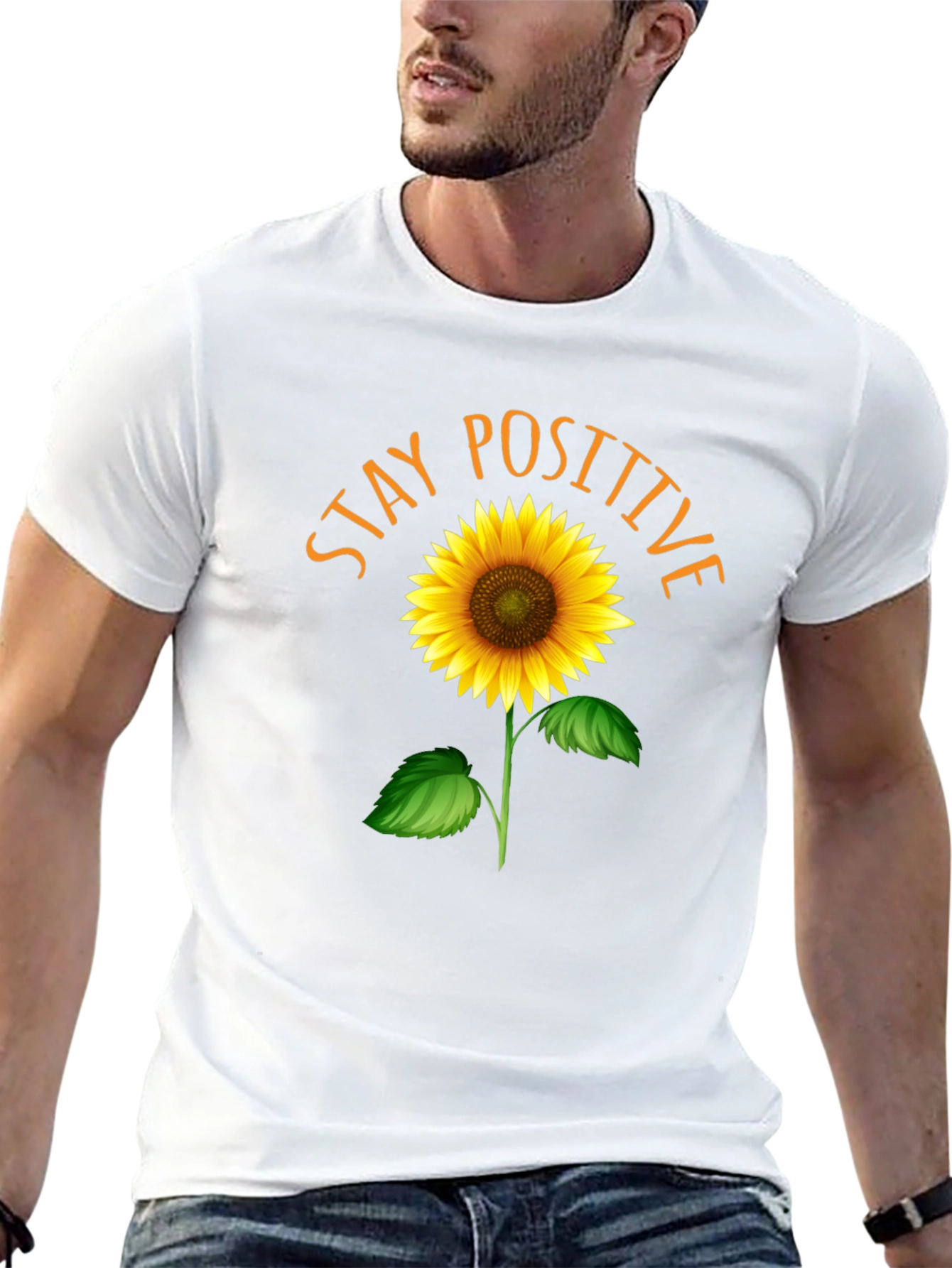 Stay Positive Sunflower Graphic Tee