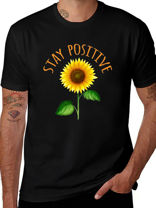 Stay Positive Sunflower Graphic Tee