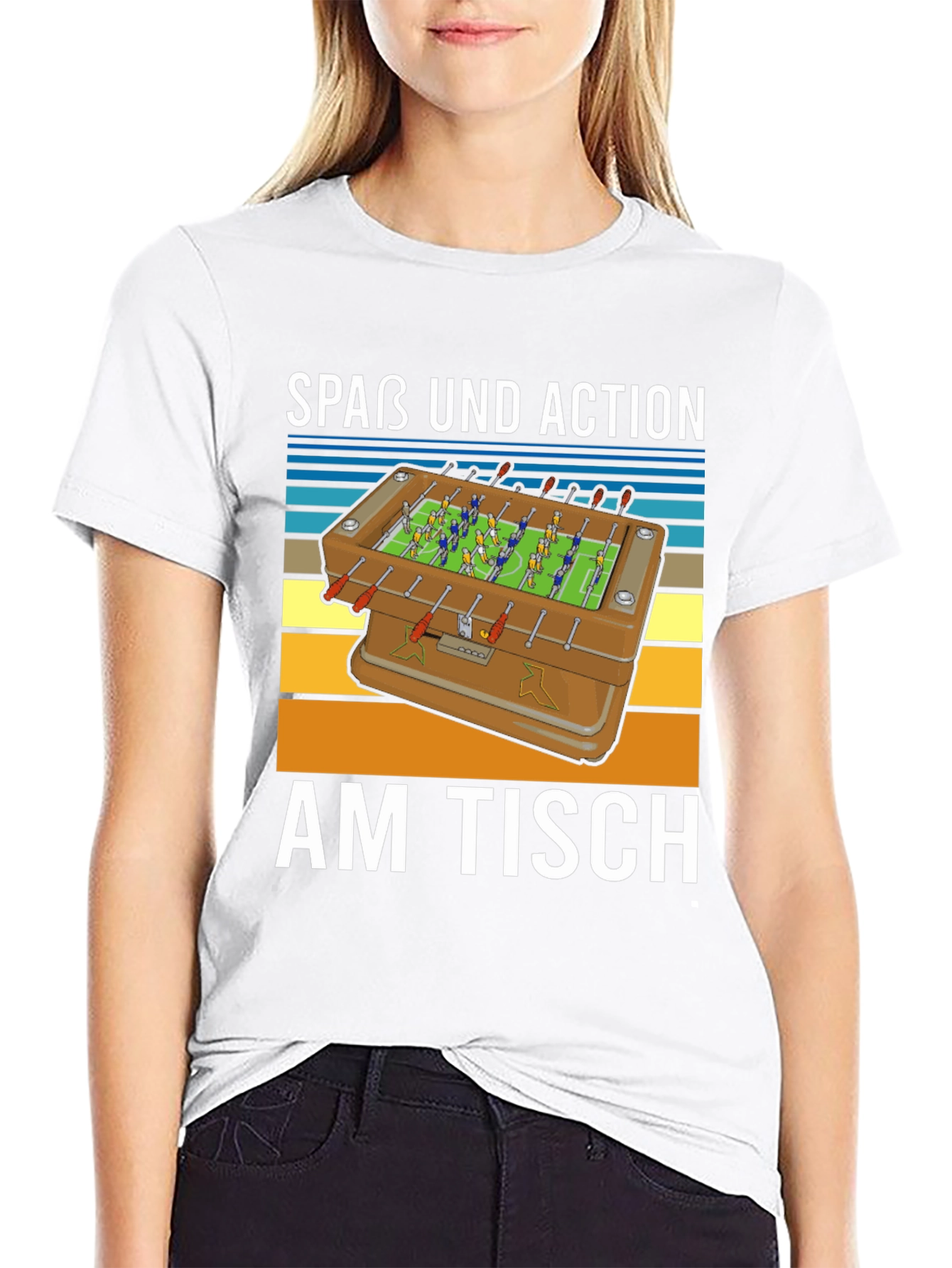 Fun Foosball Table T-Shirt - Action on the Table!