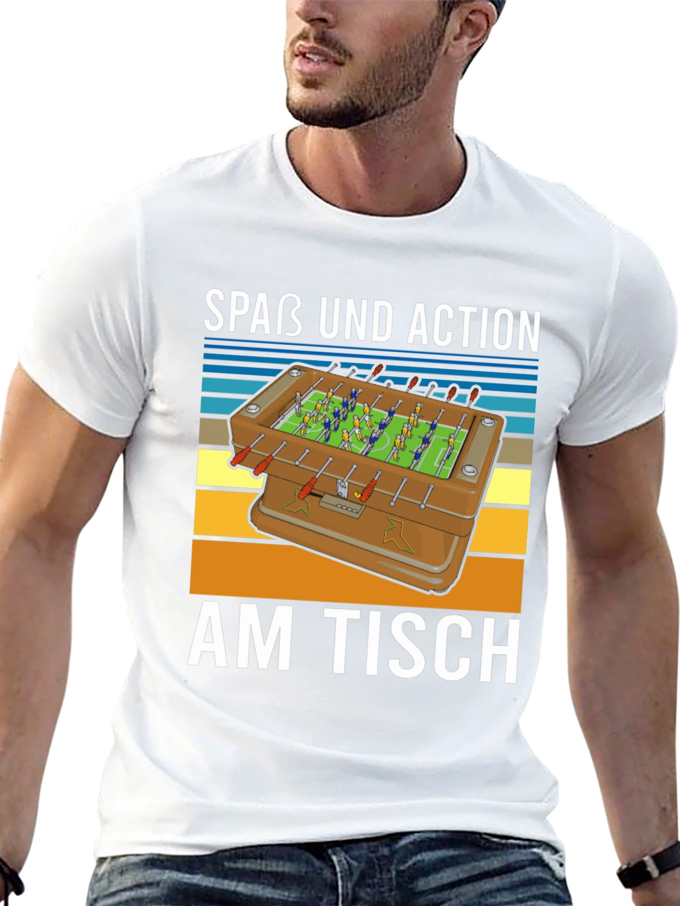 Fun Foosball Table T-Shirt - Action on the Table!