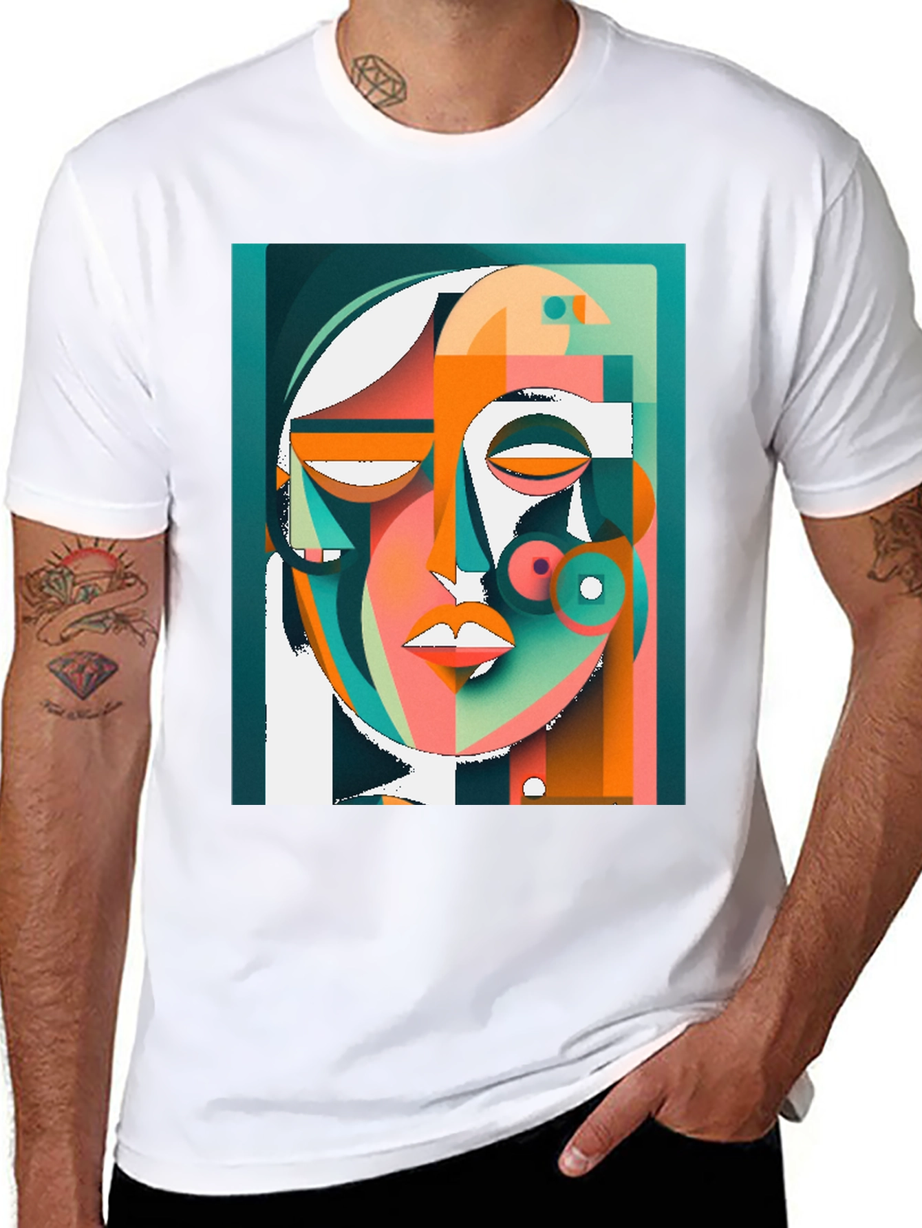 Abstract Art Face Graphic Tee