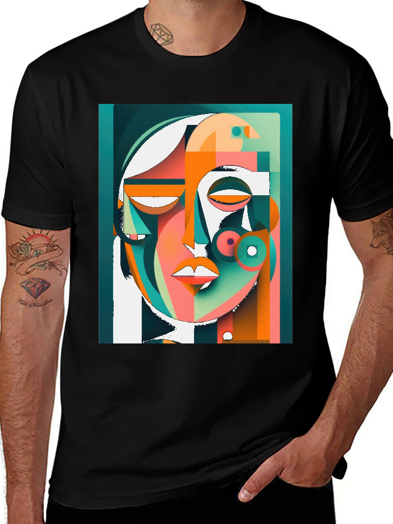 Abstract Art Face Graphic Tee