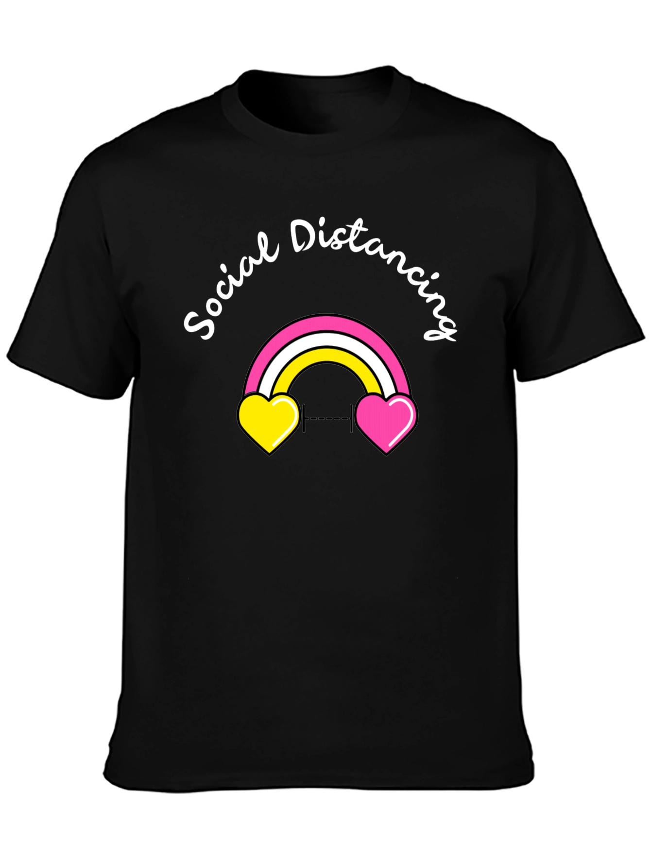 Social Distancing Rainbow Heart T-Shirt