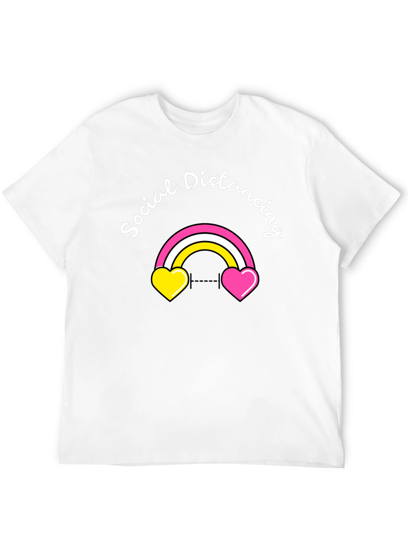 Social Distancing Rainbow Heart T-Shirt