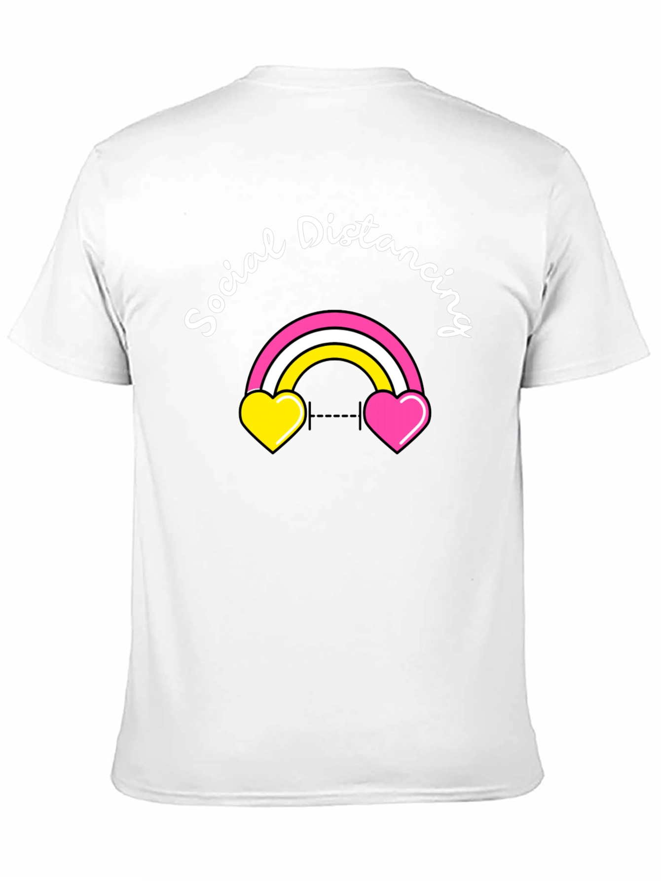 Social Distancing Rainbow Heart T-Shirt