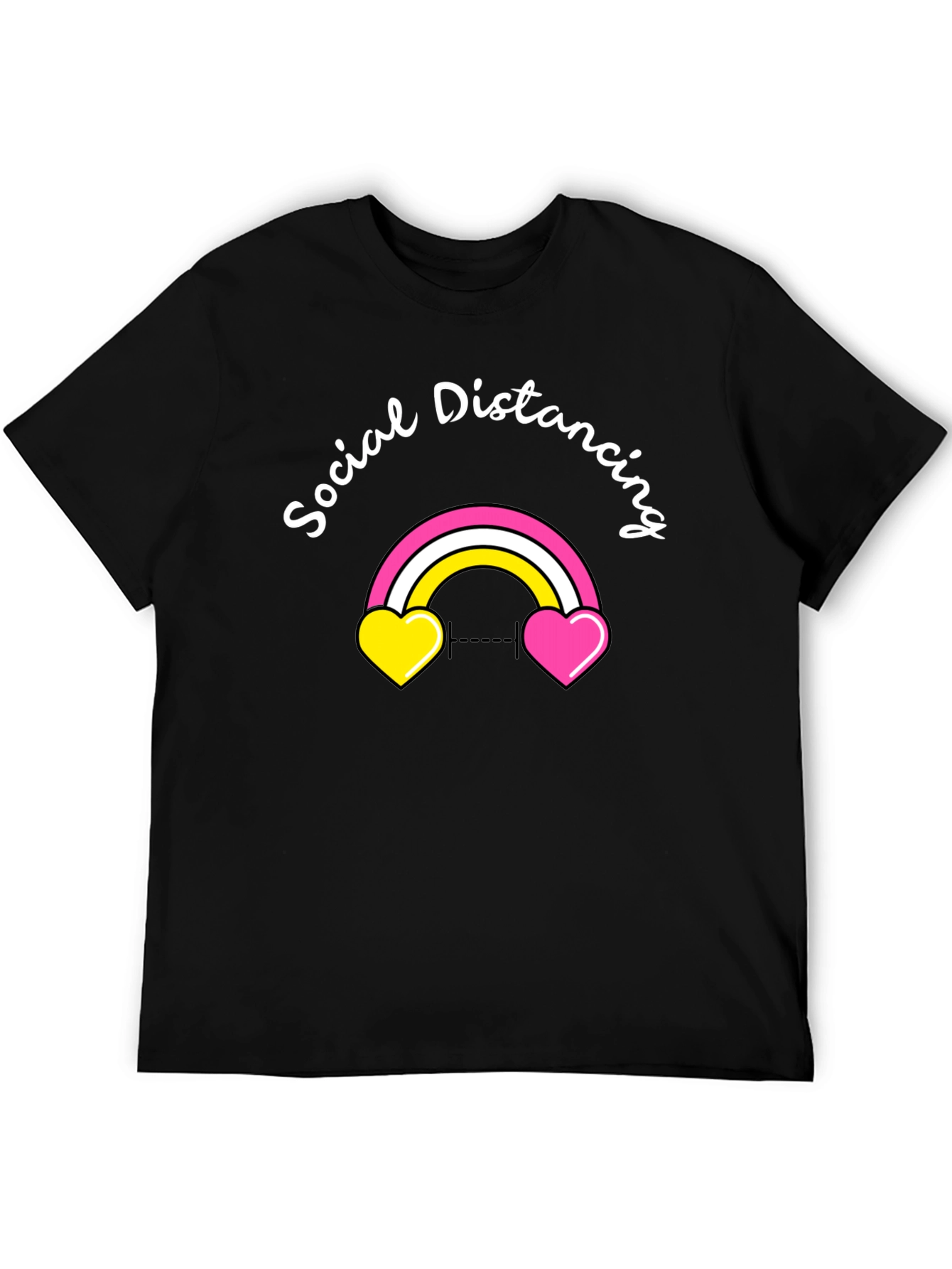 Social Distancing Rainbow Heart T-Shirt