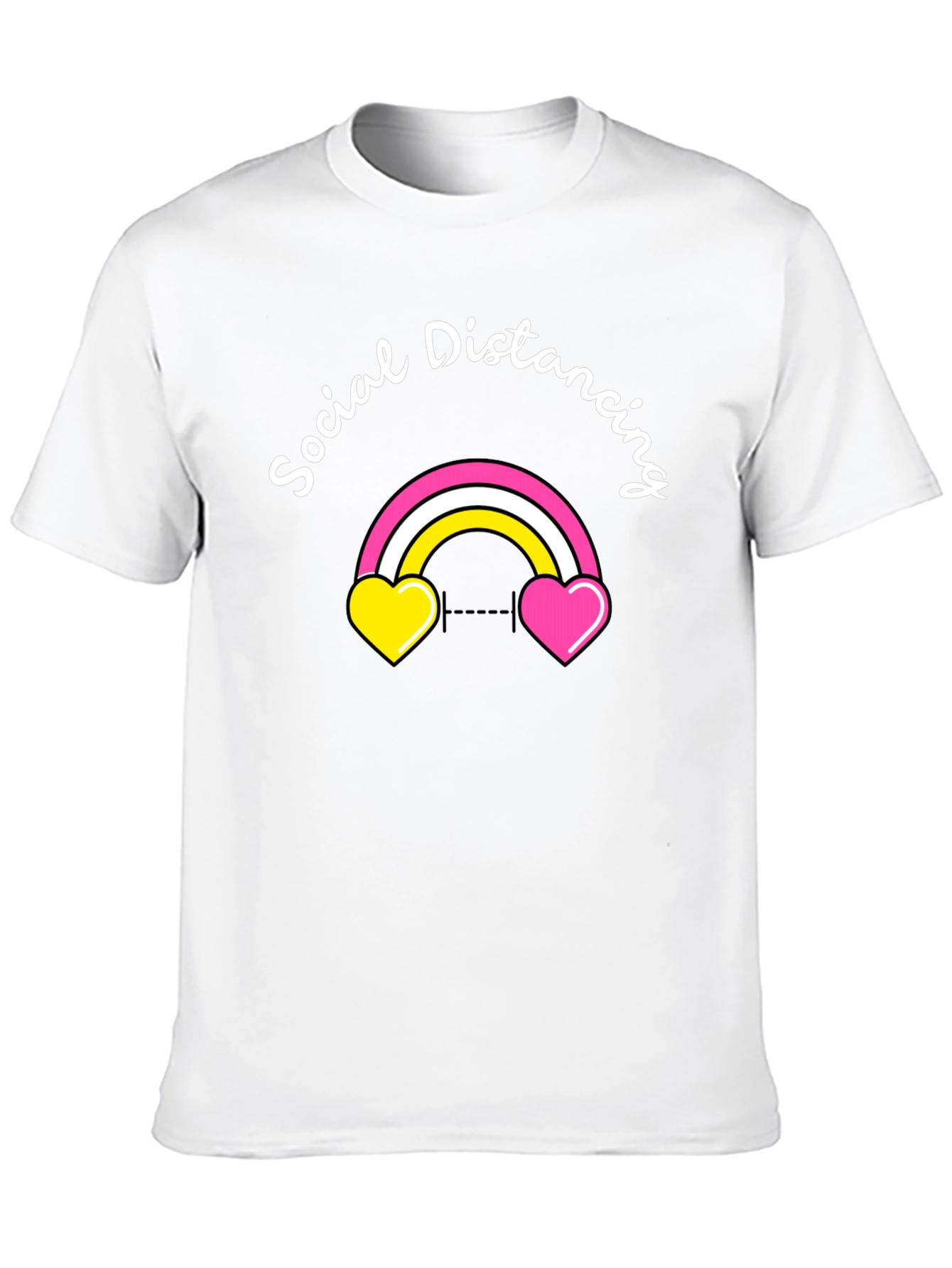 Social Distancing Rainbow Heart T-Shirt