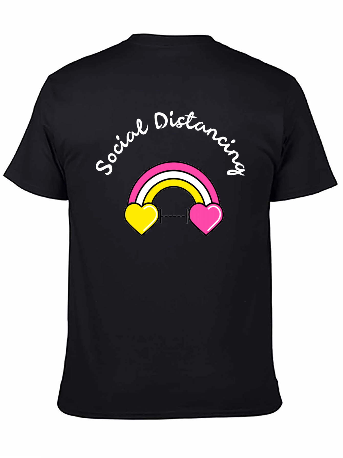 Social Distancing Rainbow Heart T-Shirt