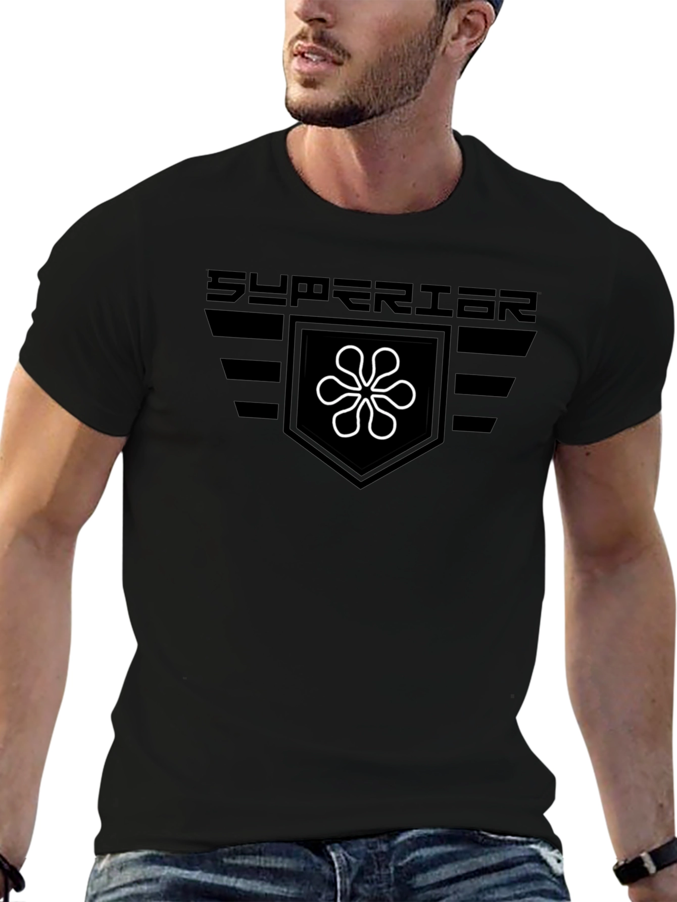 Superior Graphic Tee - Black Cotton Blend
