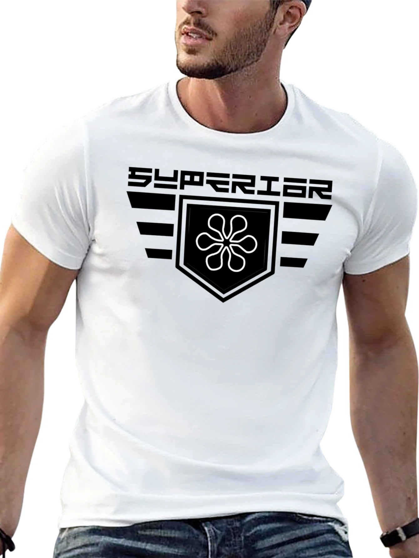 Superior Graphic Tee - Black Cotton Blend