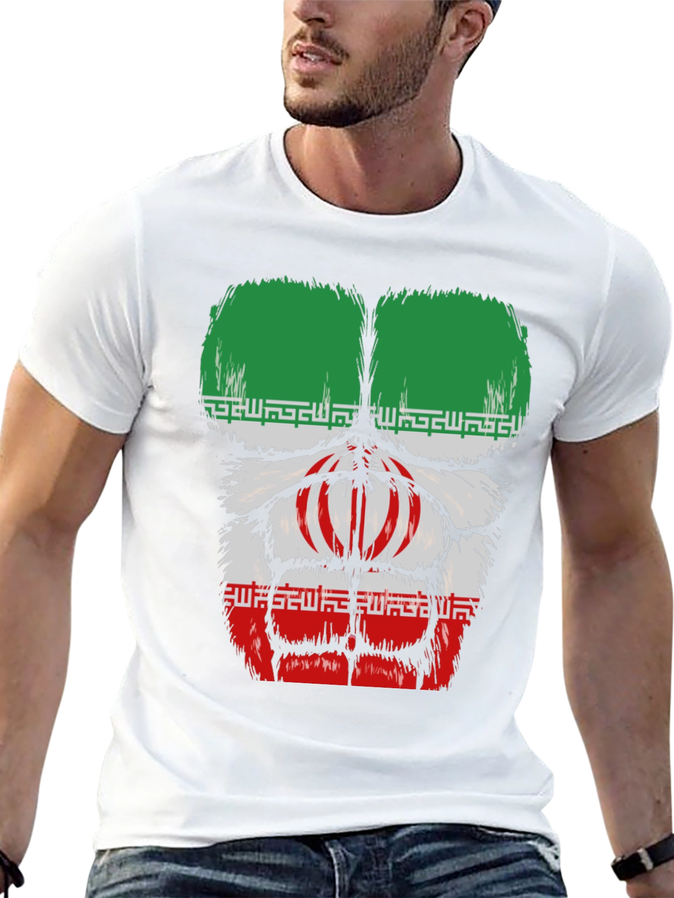 Iran Flag Gorilla Chest T-Shirt
