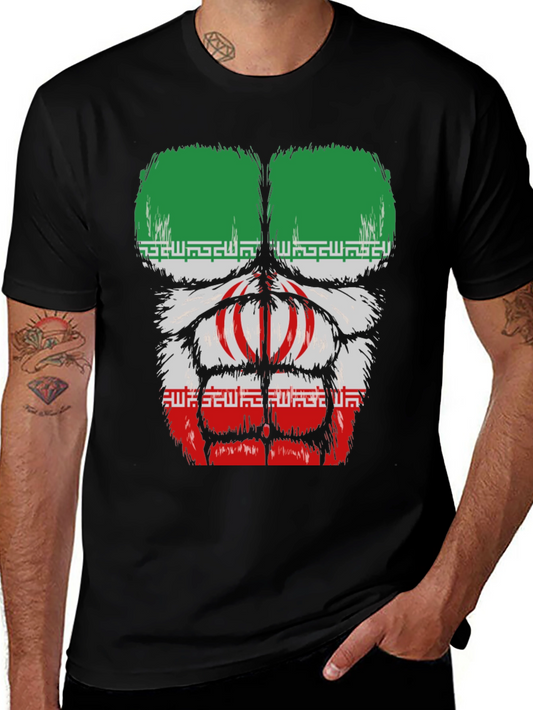 Iran Flag Gorilla Chest T-Shirt