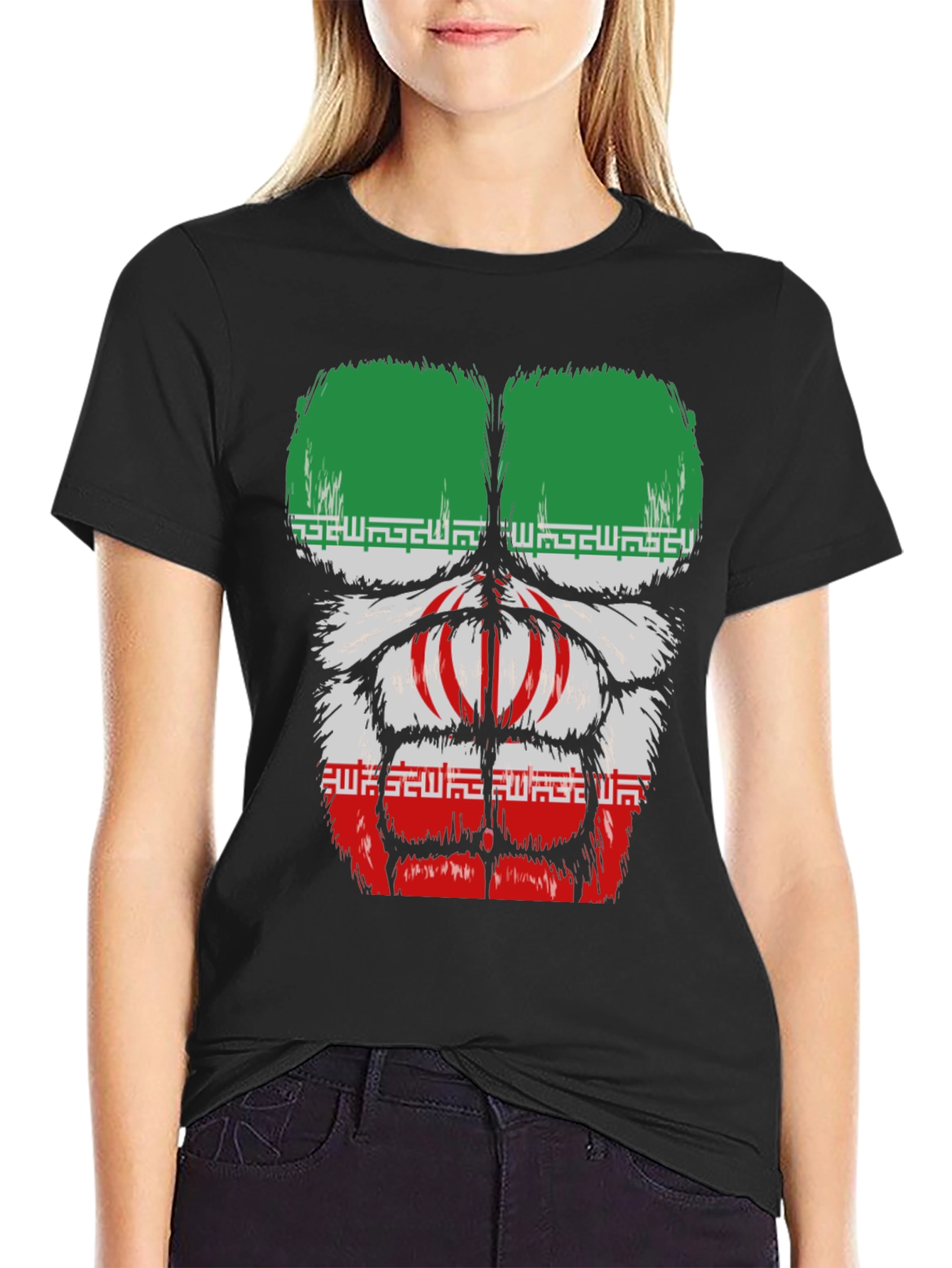 Iran Flag Gorilla Chest T-Shirt