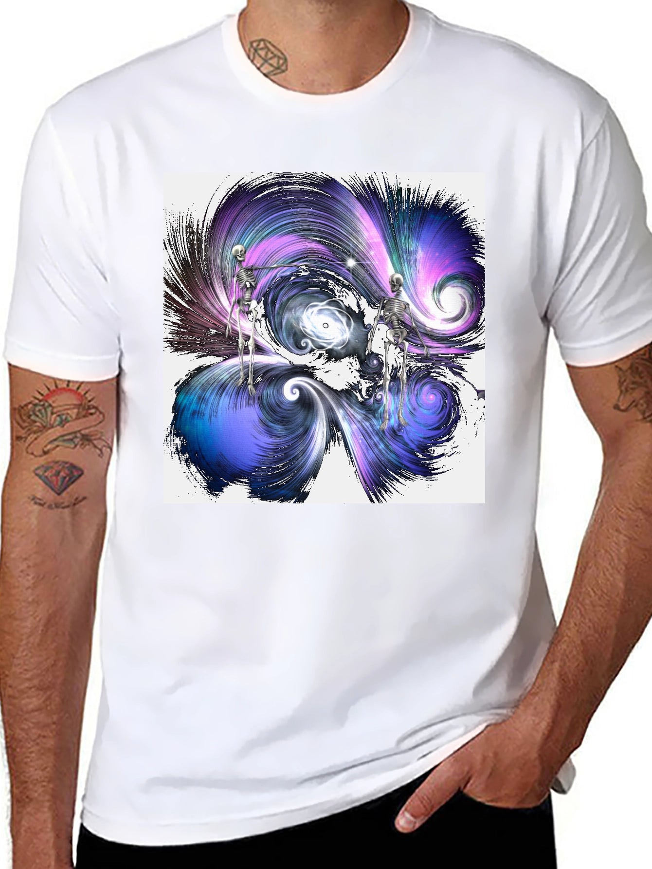 Cosmic Skeletons Graphic Tee - Black