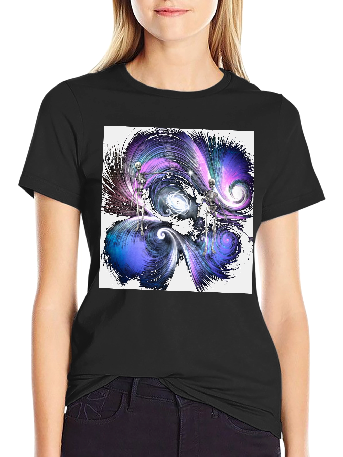 Cosmic Skeletons Graphic Tee - Black
