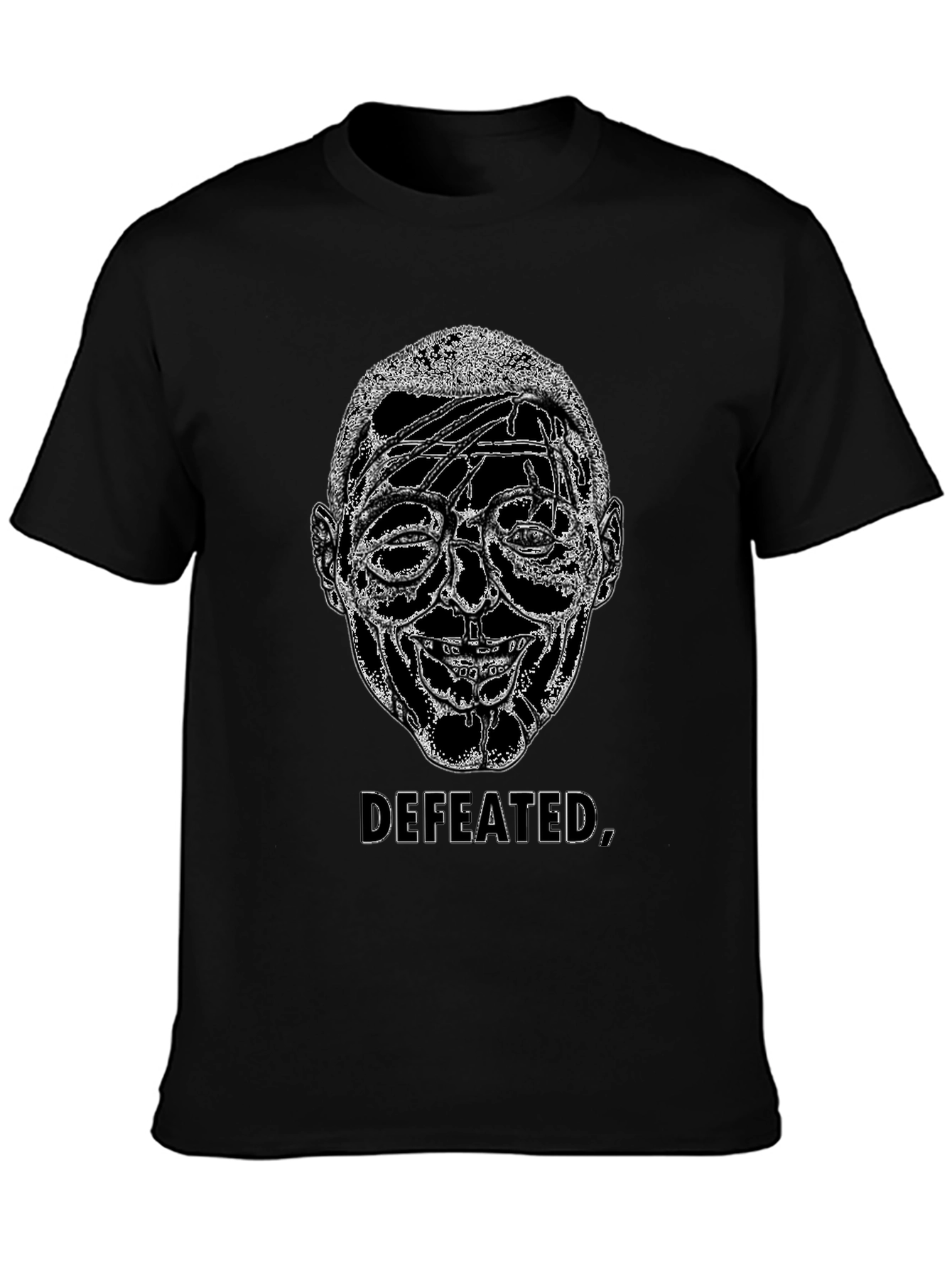 Defeated Graphic Print Black T-Shirt
