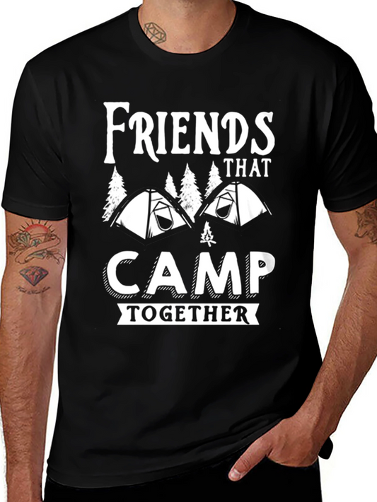 Friends That Camp Together Black T-Shirt