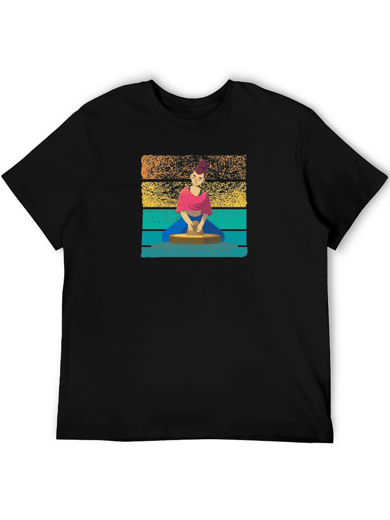Pottery Artist Graphic Tee - Black Cotton