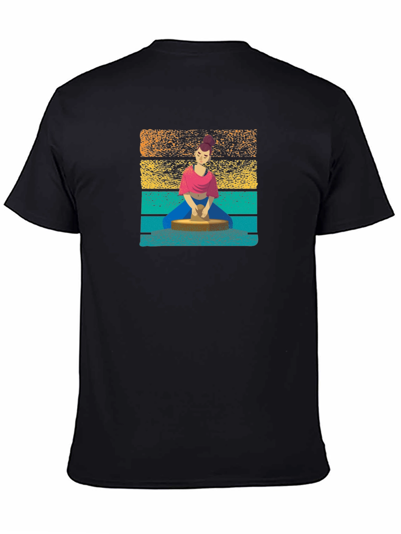 Pottery Artist Graphic Tee - Black Cotton