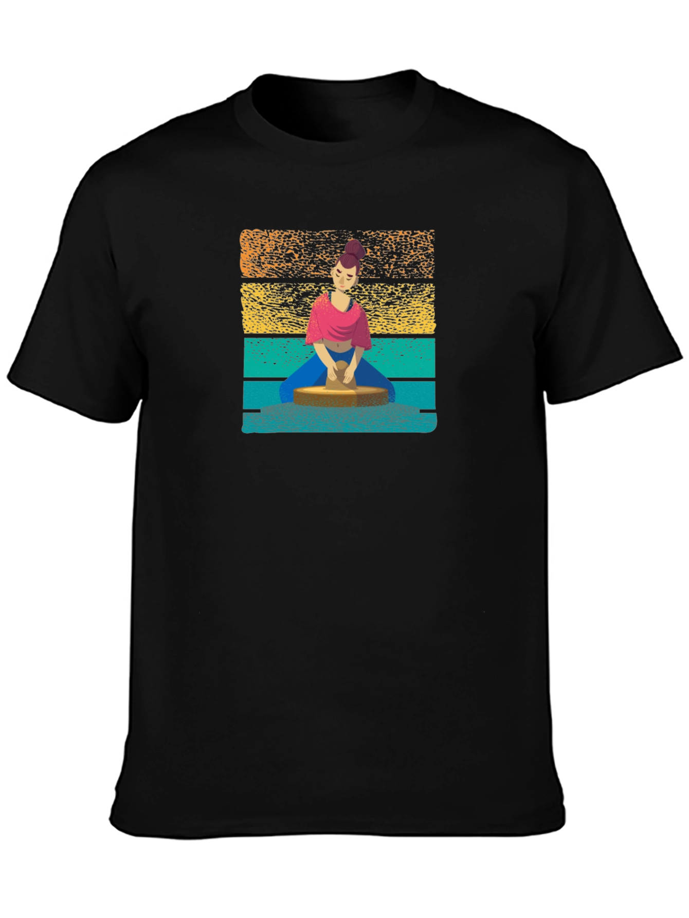 Pottery Artist Graphic Tee - Black Cotton
