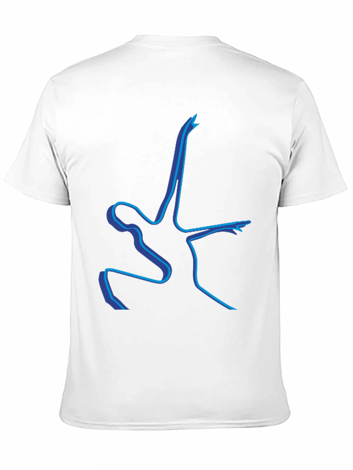 Abstract Blue Line Art Graphic T-Shirt