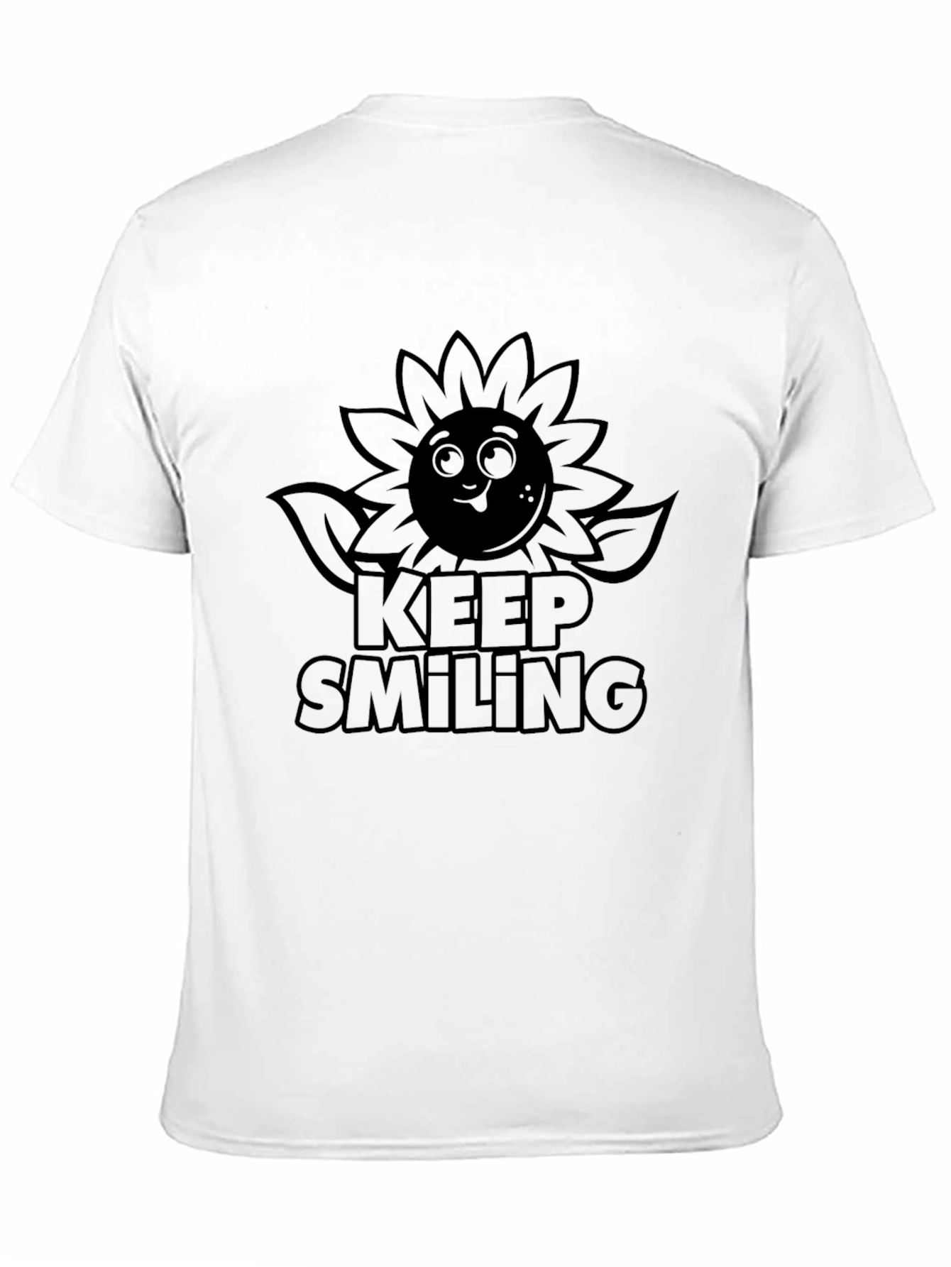 Keep Smiling Graphic Tee - Black Casual T-Shirt
