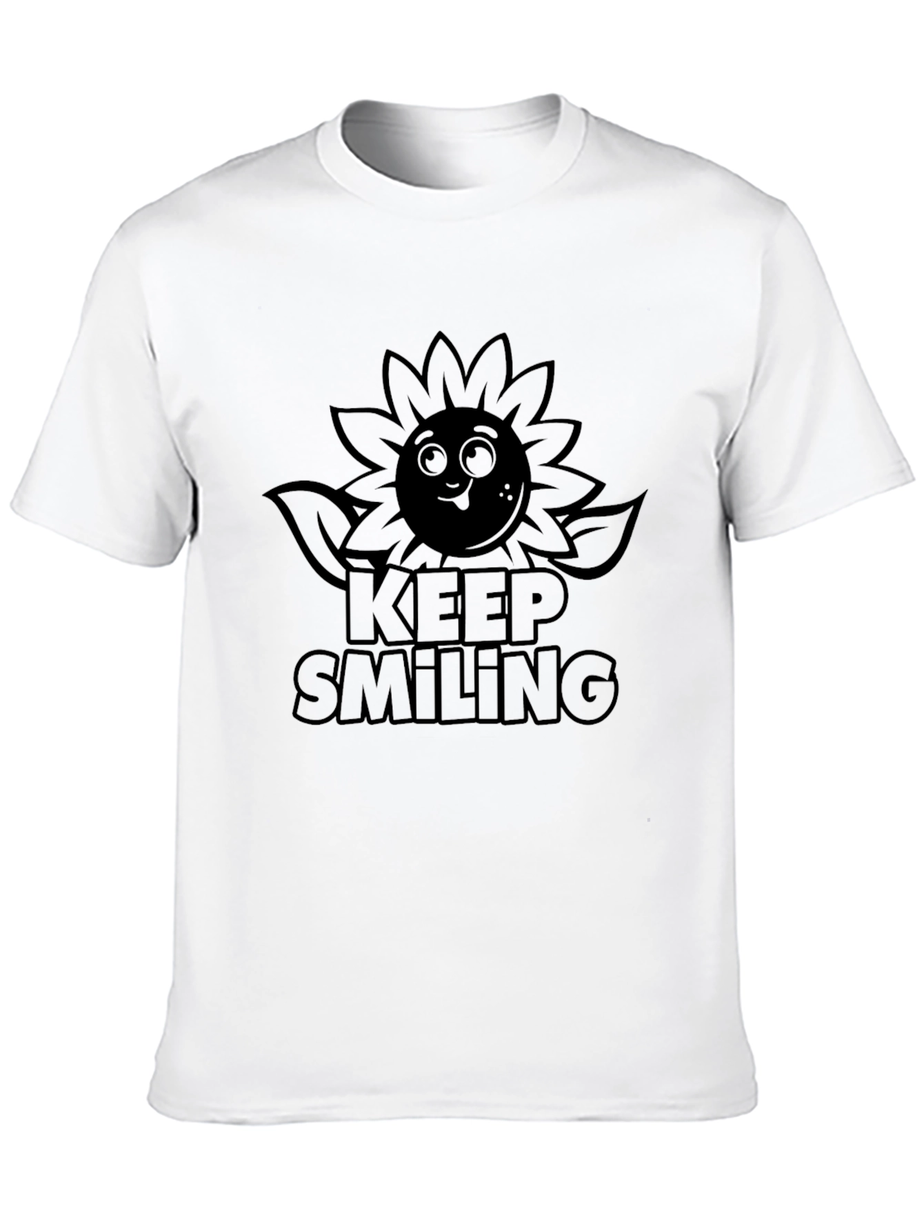 Keep Smiling Graphic Tee - Black Casual T-Shirt