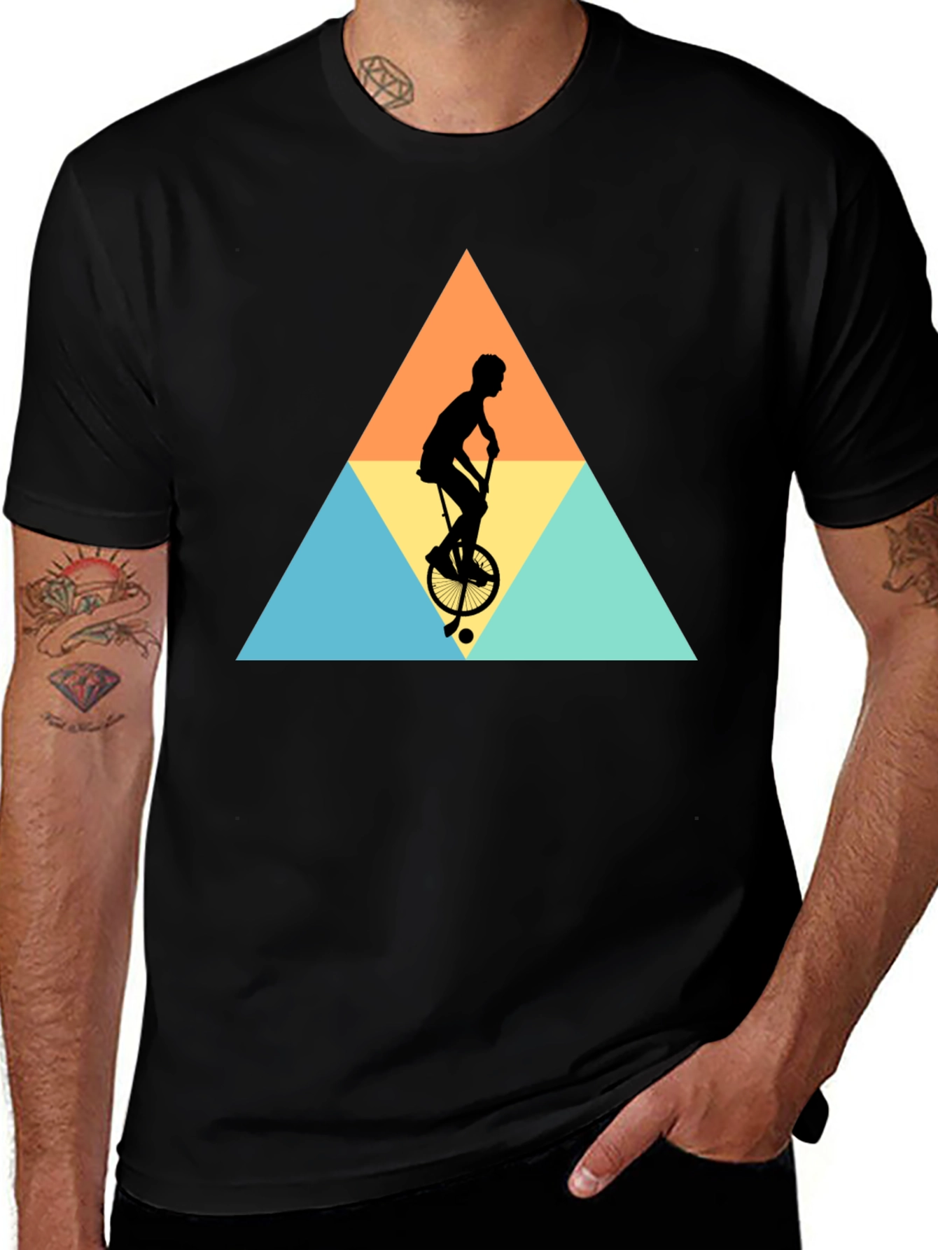Unicycle Silhouette Graphic Tee - Black