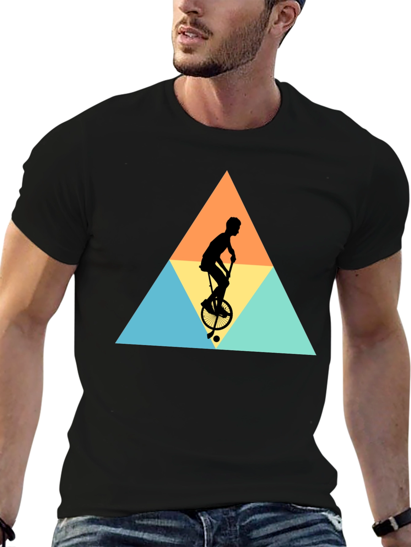 Unicycle Silhouette Graphic Tee - Black