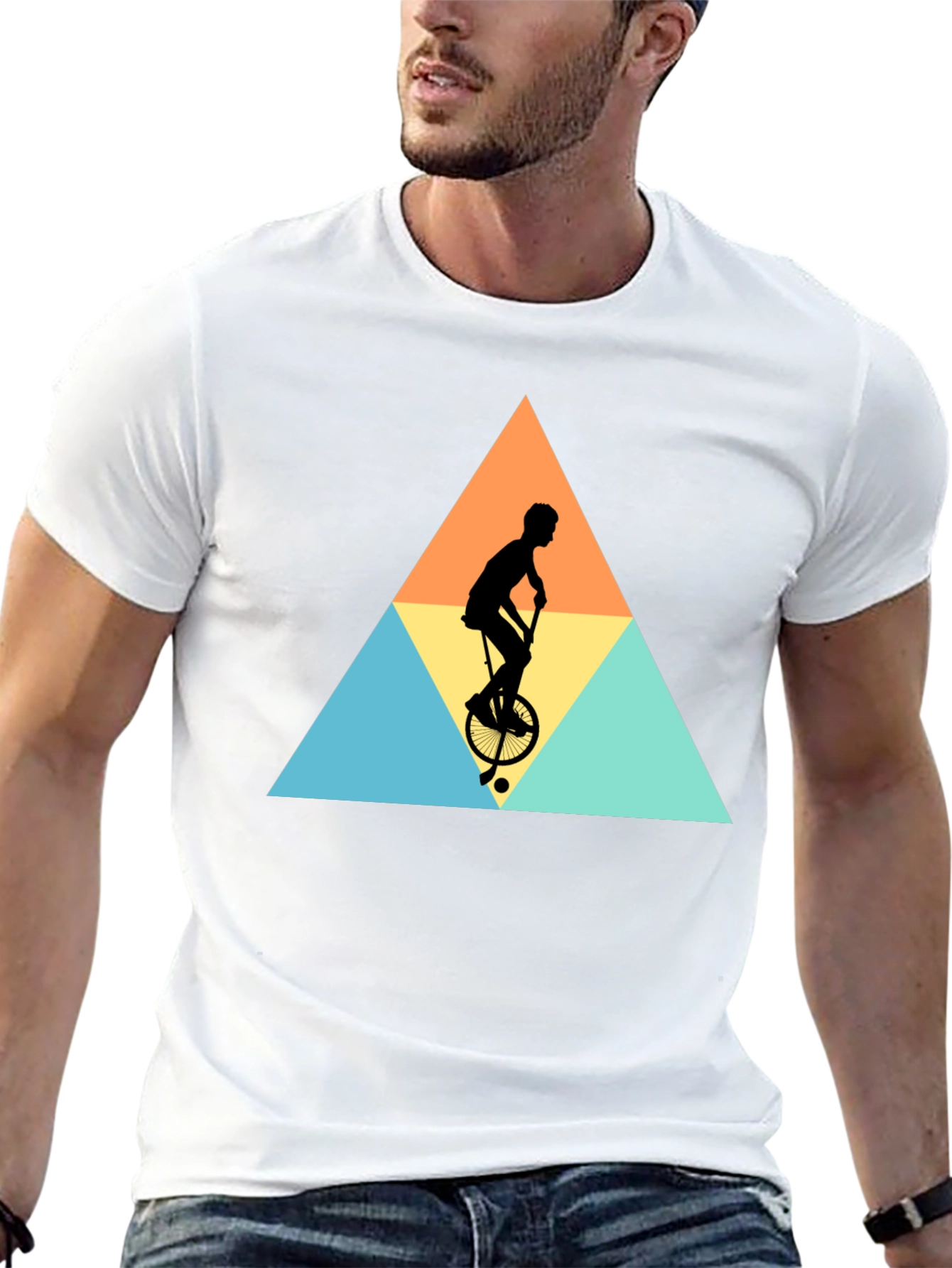 Unicycle Silhouette Graphic Tee - Black