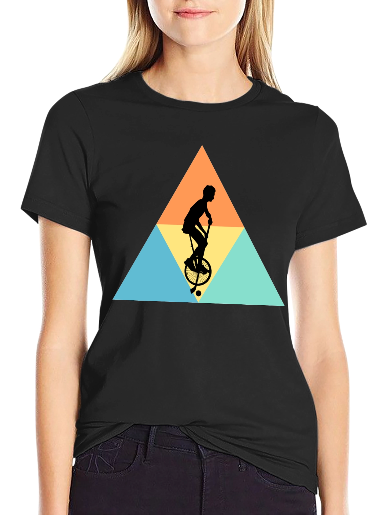 Unicycle Silhouette Graphic Tee - Black