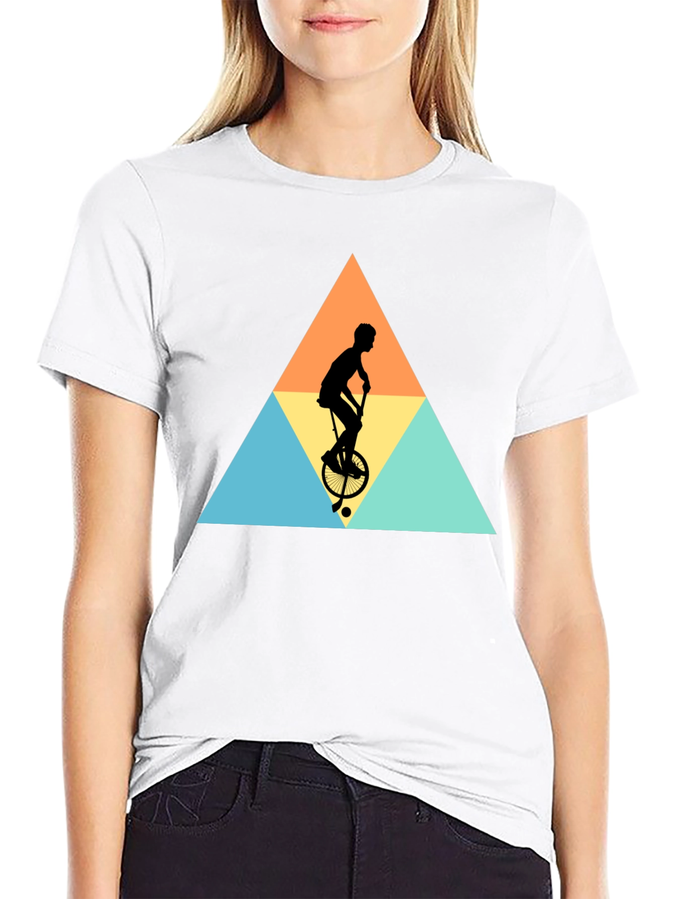 Unicycle Silhouette Graphic Tee - Black
