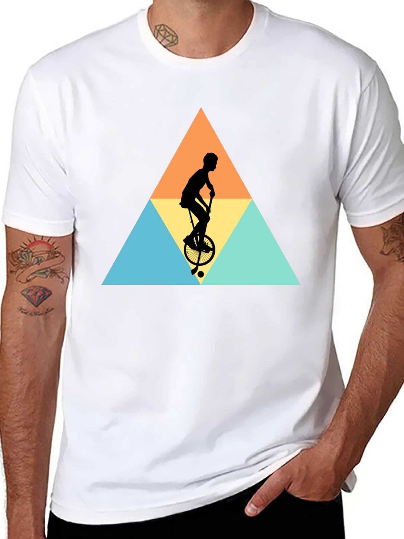 Unicycle Silhouette Graphic Tee - Black