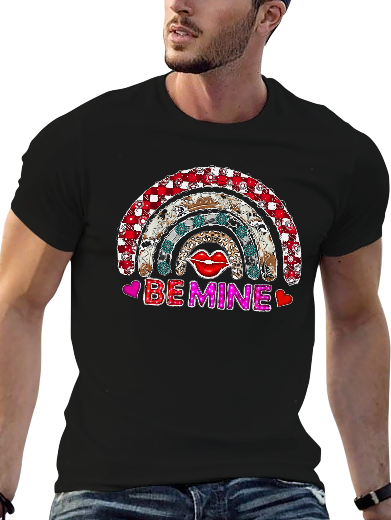 Be Mine Rainbow Graphic Tee - Valentines Day Shirt