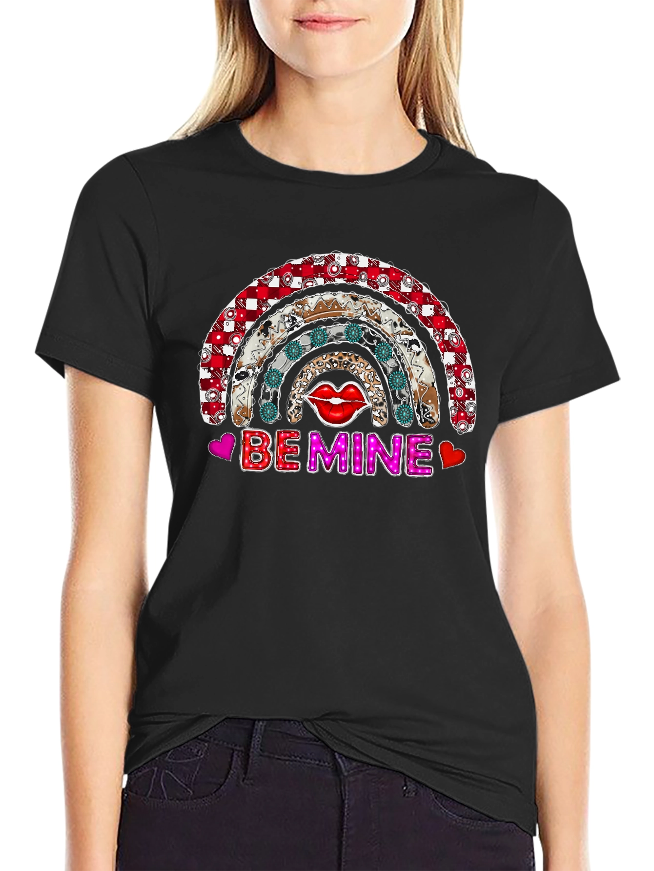 Be Mine Rainbow Graphic Tee - Valentines Day Shirt