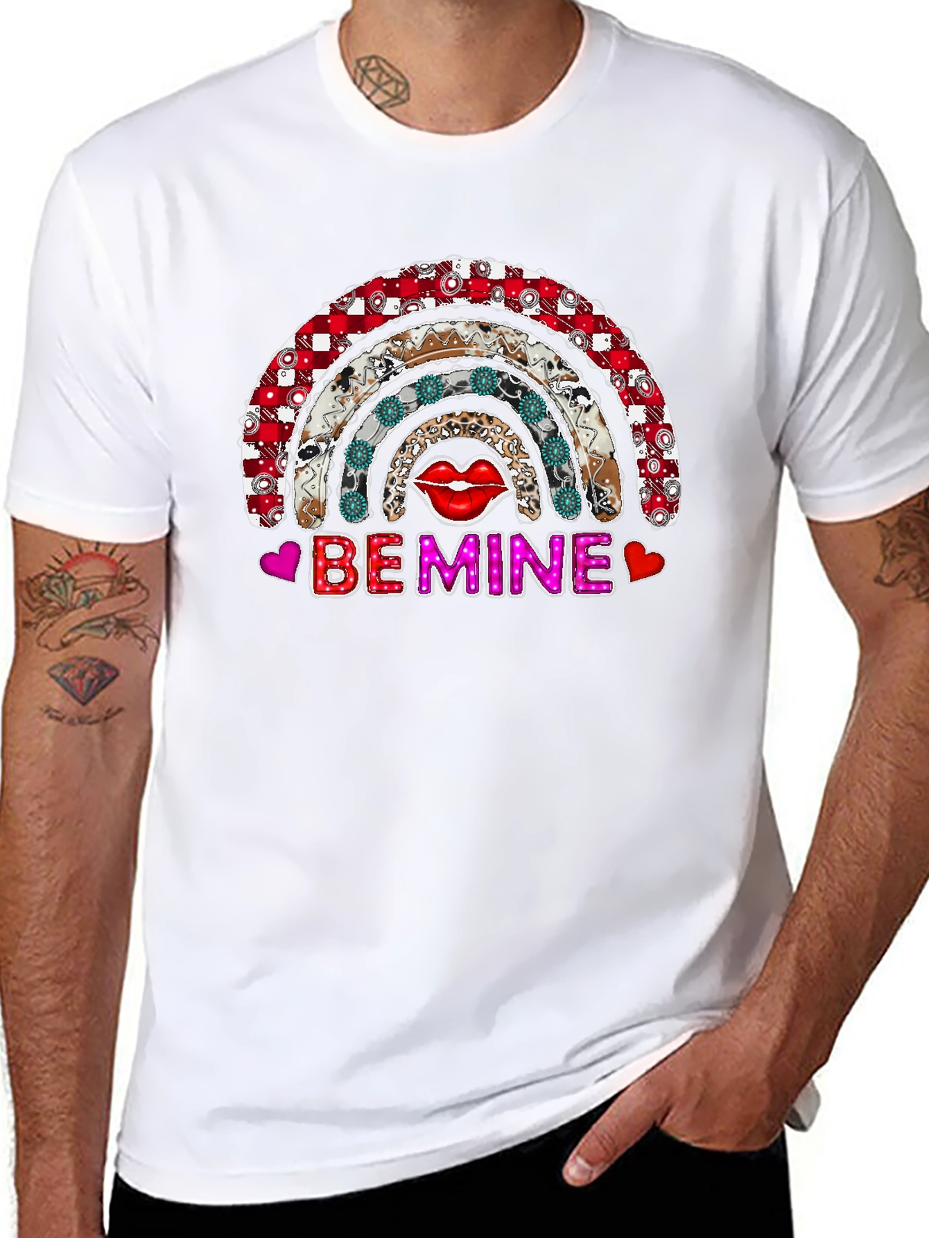 Be Mine Rainbow Graphic Tee - Valentines Day Shirt