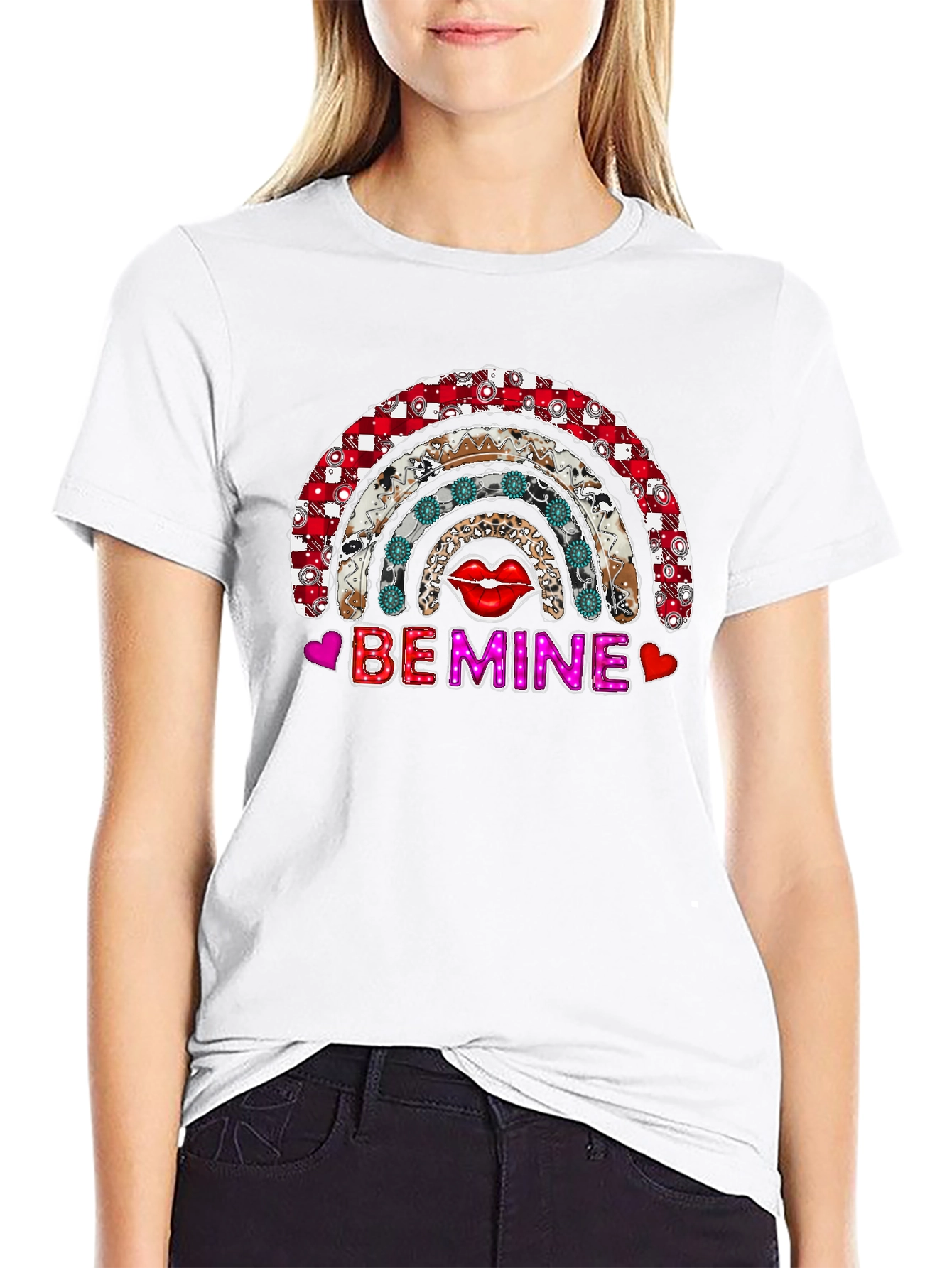 Be Mine Rainbow Graphic Tee - Valentines Day Shirt