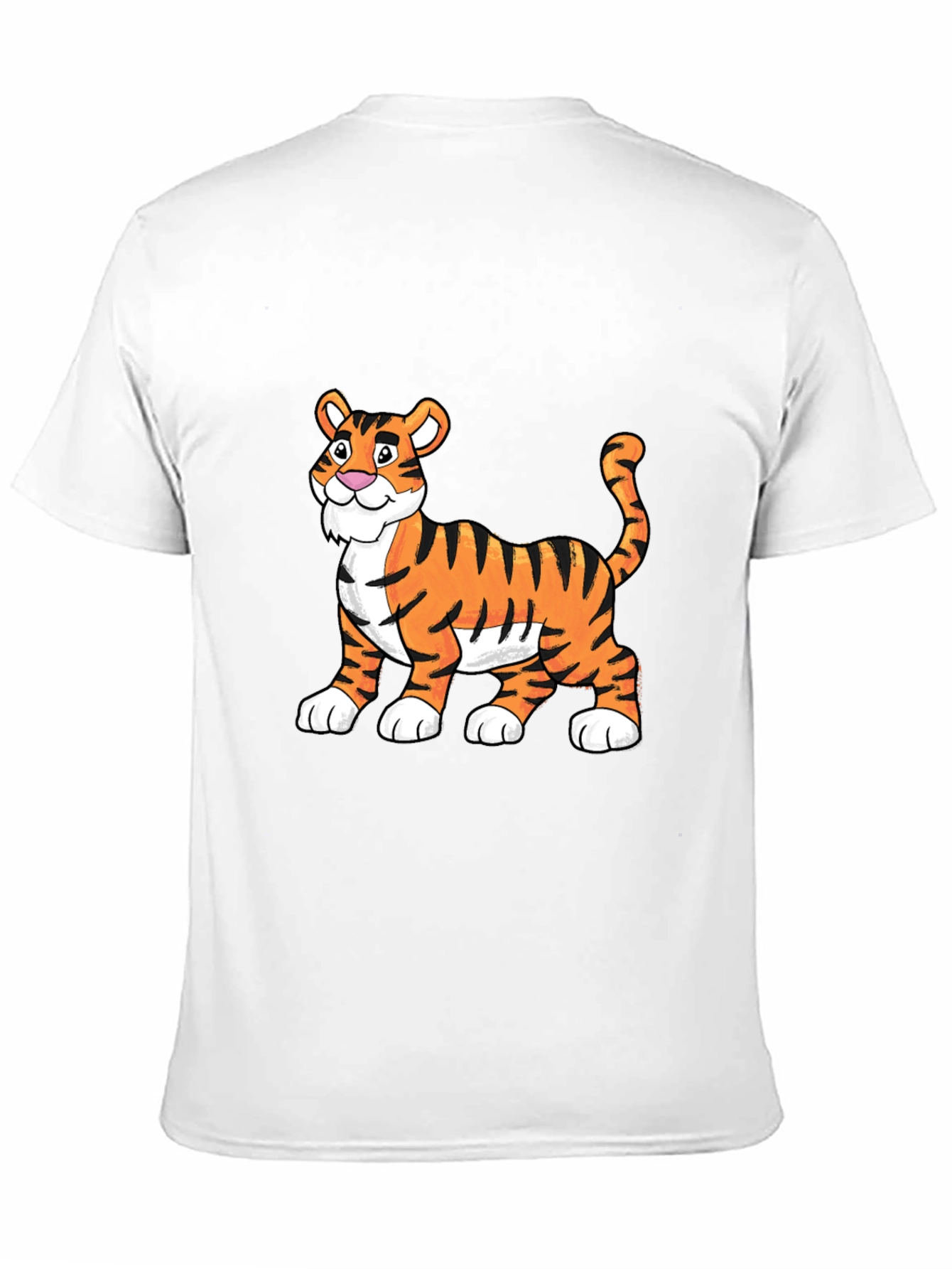 Cartoon Tiger Graphic Tee - Soft Black Cotton