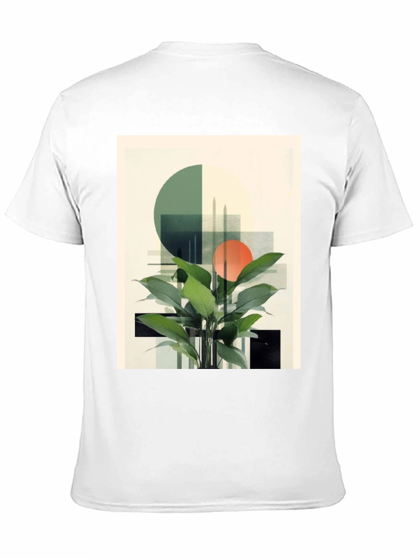 Modern Geometric Plant T-Shirt - Stylish Graphic Tee