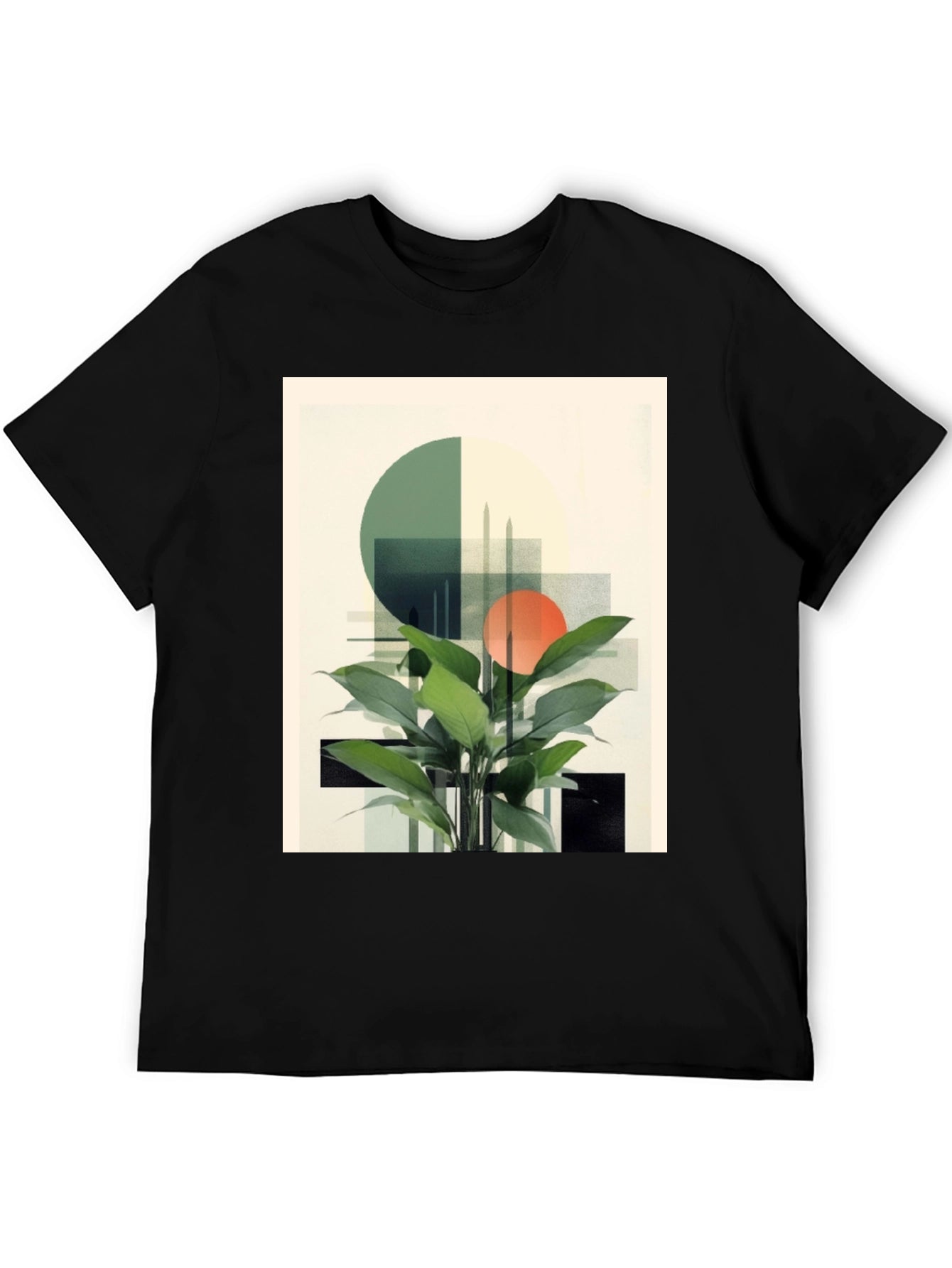 Modern Geometric Plant T-Shirt - Stylish Graphic Tee
