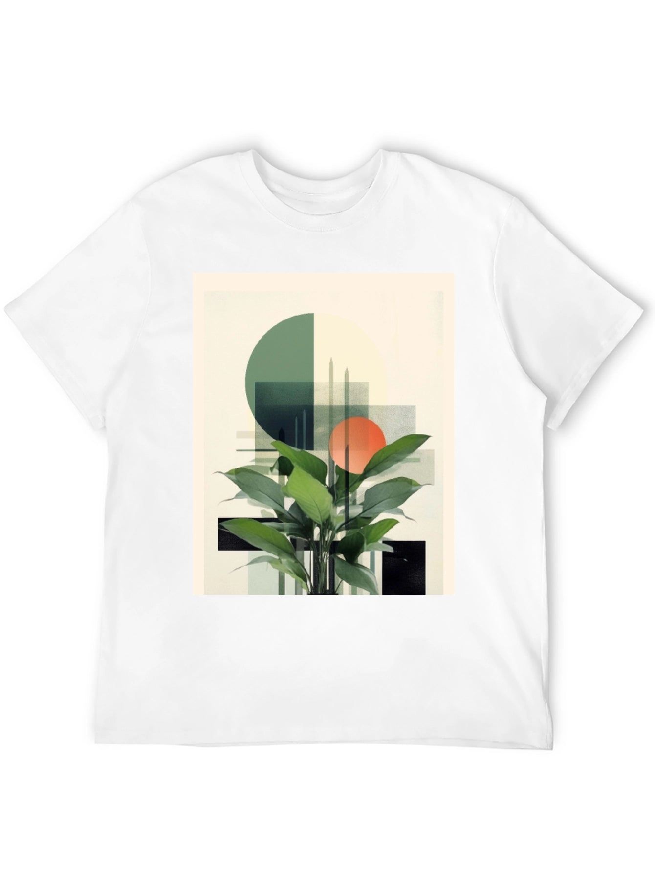 Modern Geometric Plant T-Shirt - Stylish Graphic Tee
