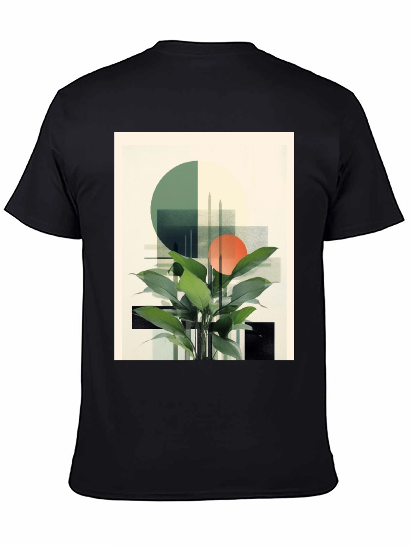 Modern Geometric Plant T-Shirt - Stylish Graphic Tee