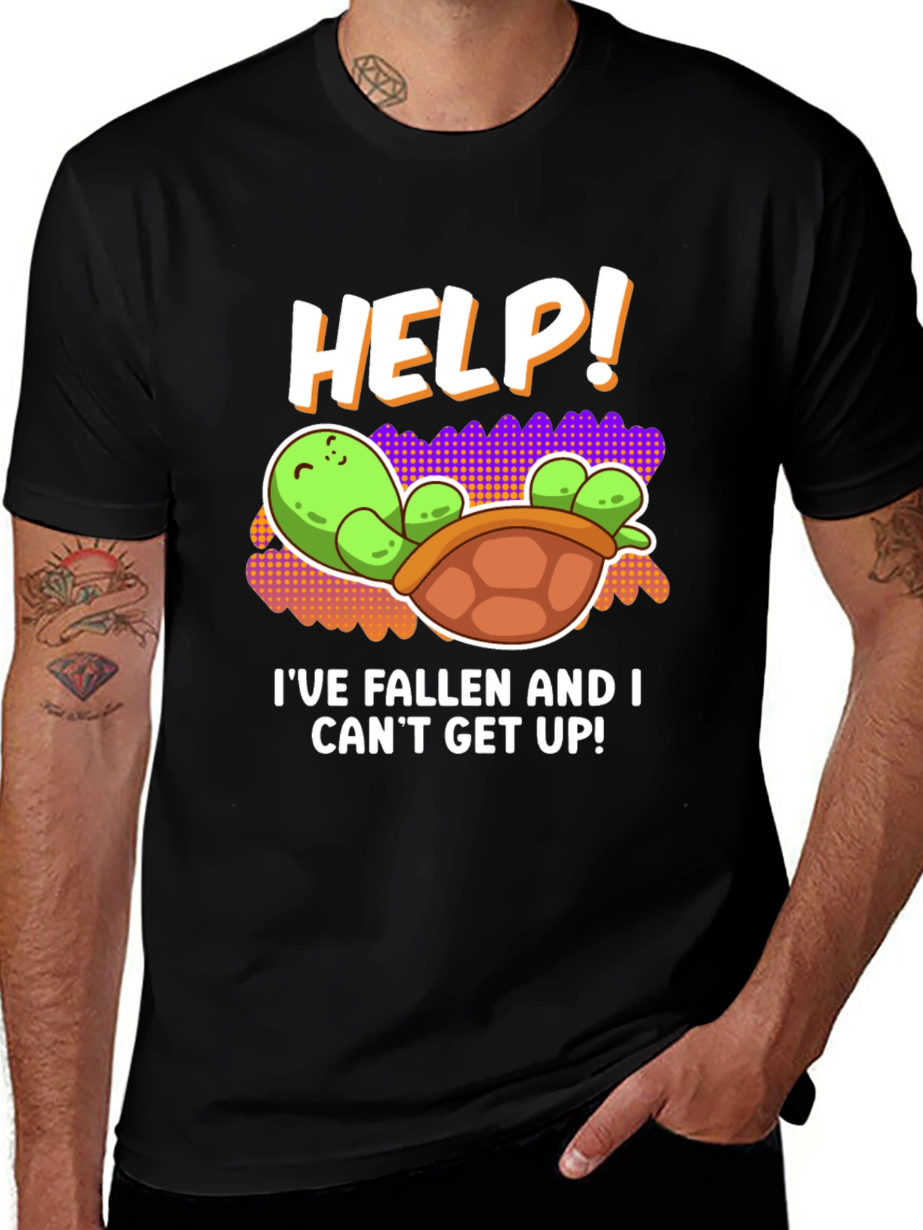 Help! Turtle Tee - Ive Fallen Humor T-Shirt