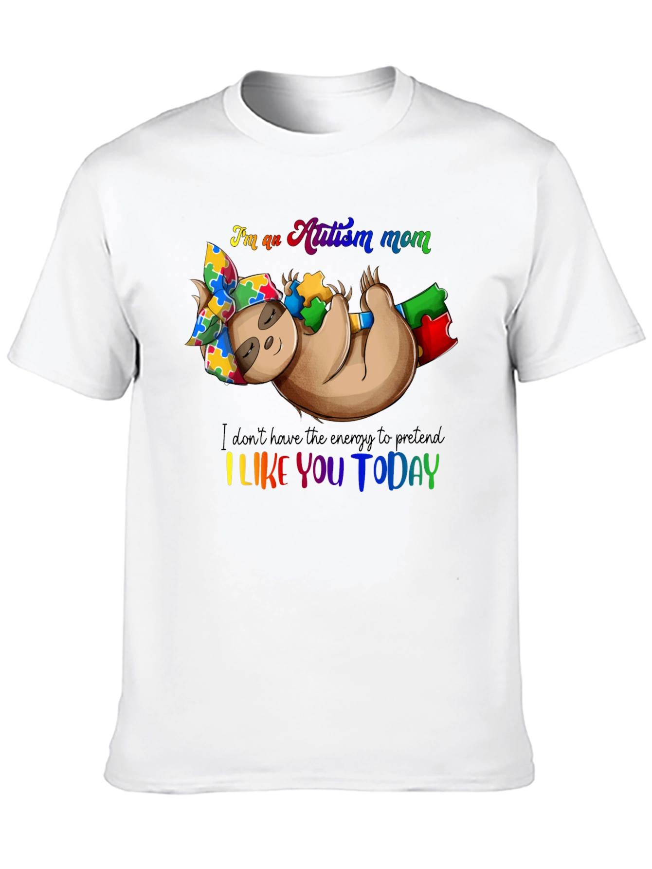 Autism Mom Sloth Graphic Tee - Unique Design